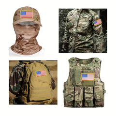 US Flag Patch Hook & Loop Fastener For Backpack Pants Clothes Shoes