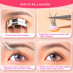 DIY 10mm Cluster Lashes Extensions C Curl 110pcs Soft Lightweight Home Use