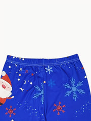 Christmas Santa Claus Print Leggings Elastic Waist Skinny Leggings