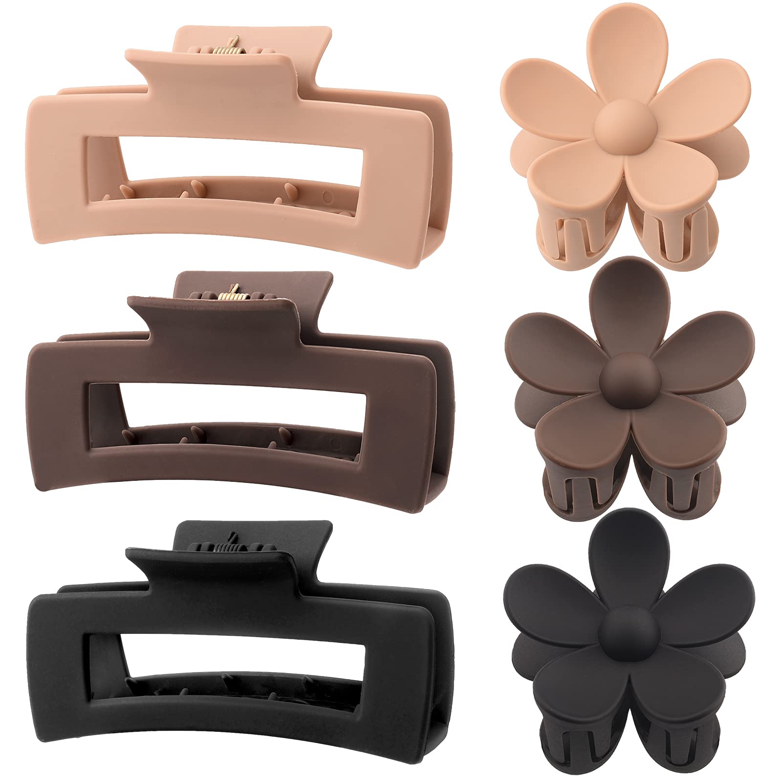 Matte Flower Hair Clips Thick Flower Hair Pin Claw Shaped Hair Pin