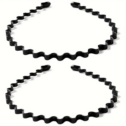 2pcs Non Slip Wave Headbands Sports Hair Accessories