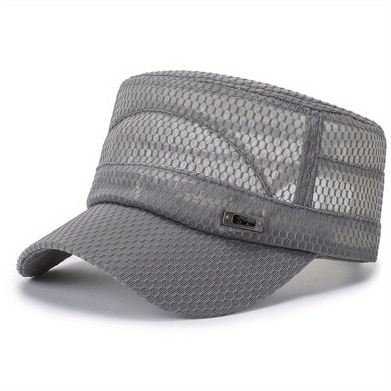 Men's Breathable Flat Top Hat Outdoor Sunscreen Cap
