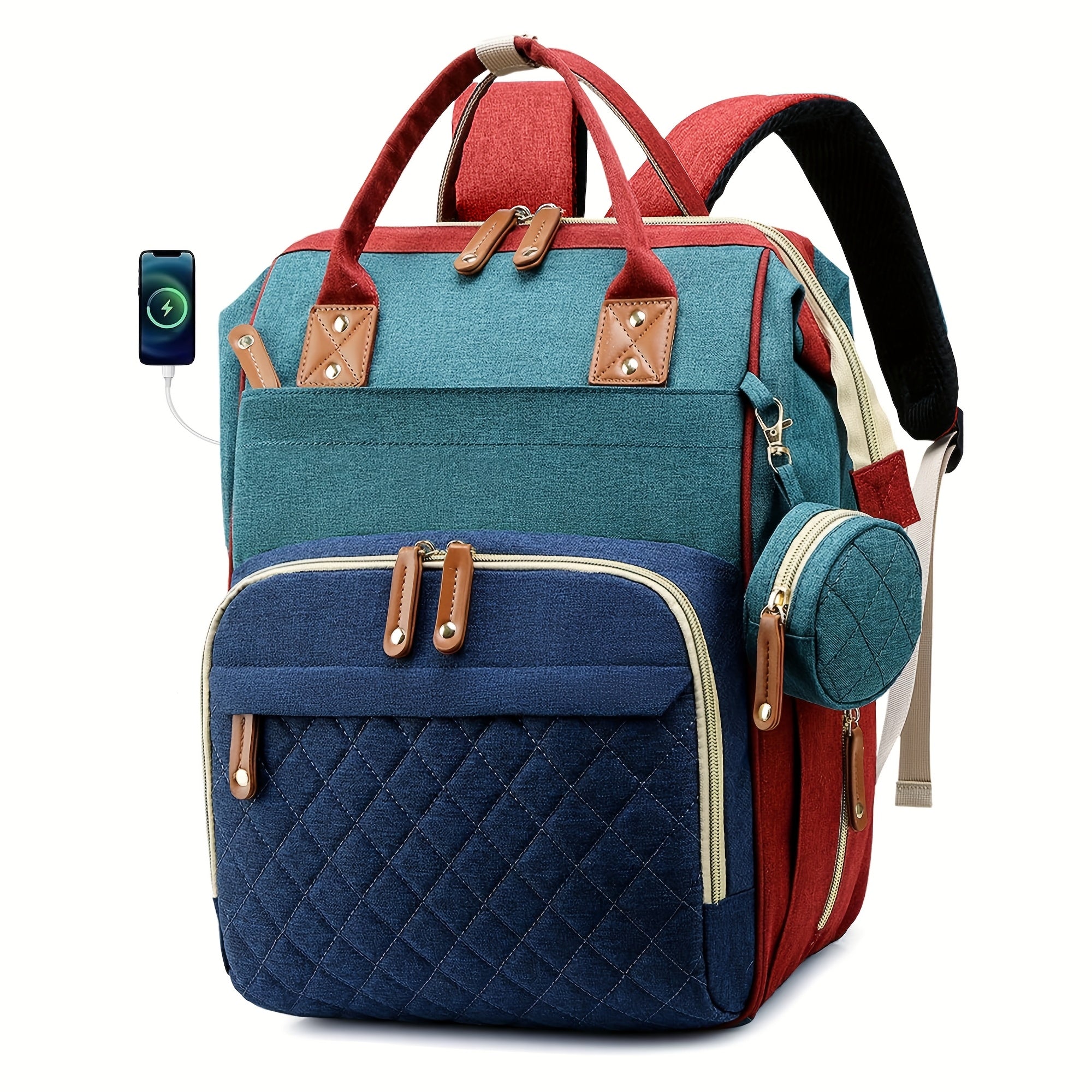 Large Capacity Women's Diaper Bag Backpack with Insulated Pocket