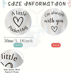 Pocket Hug Token Keychain Long Distance Stainless Steel Double Sided