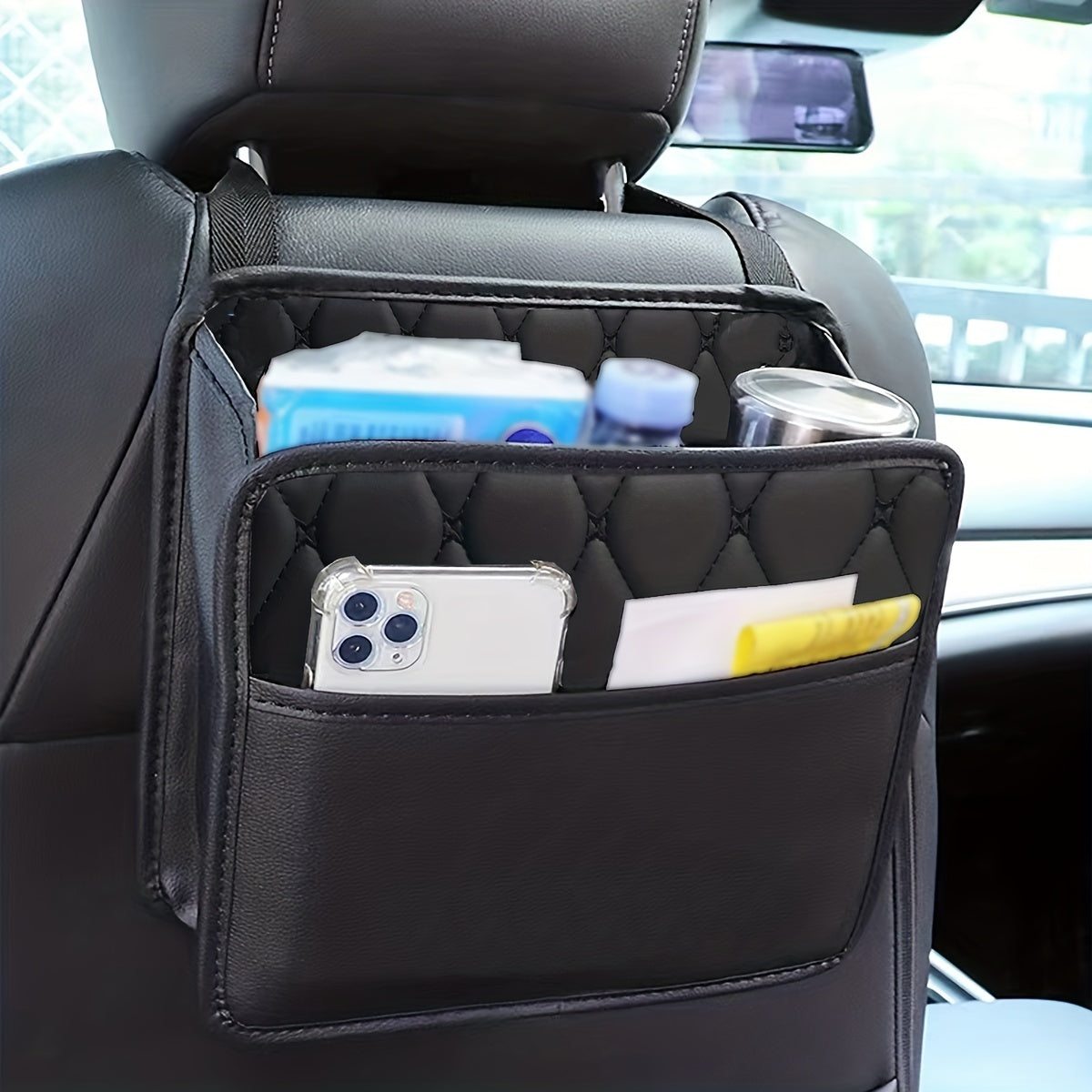 Car Seat Back Hanging Bag 2 in 1 Storage Large Capacity