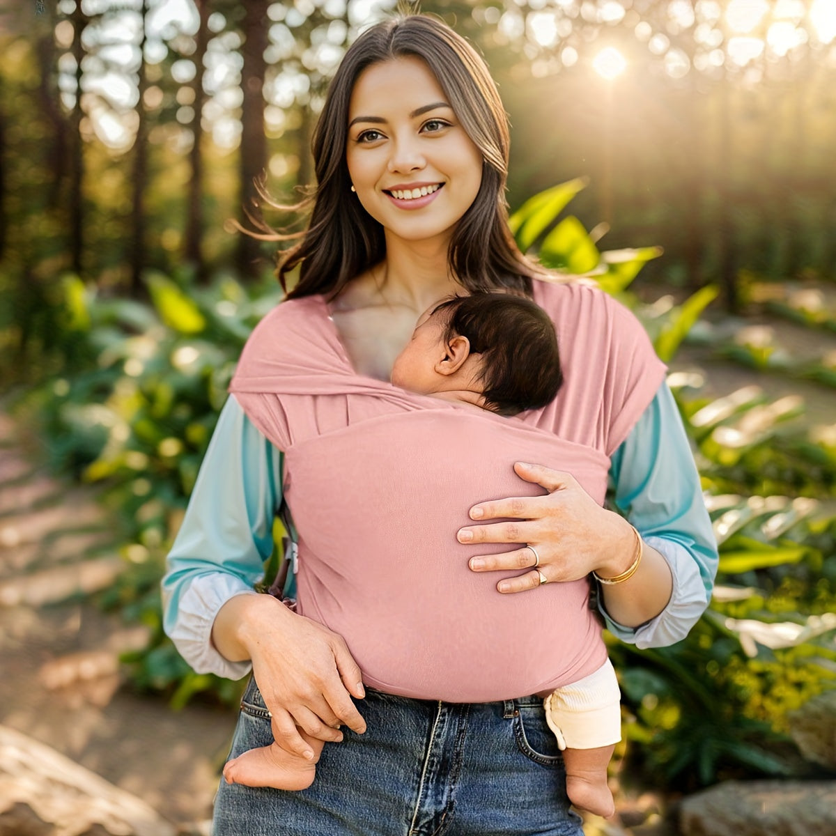 Breathable Baby Wrap Carrier Lightweight Hands Free Sling Soft & Stretchy