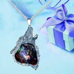 Girl's Wolf King Pendant Necklace Party Jewelry Accessories Birthday Gift