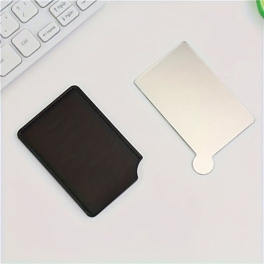 Stainless Steel Mini Makeup Mirror with Case, Travel Size Handheld Unbreakable