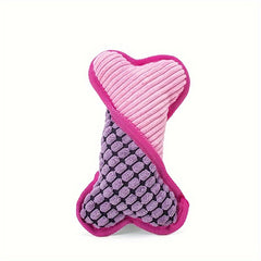 Interactive Dog Chew Toy Plush Squeaky Colored Bone for Pet Play