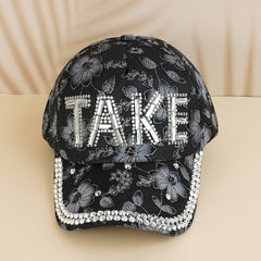 Rhinestone Letter Baseball Cap for Women Girls