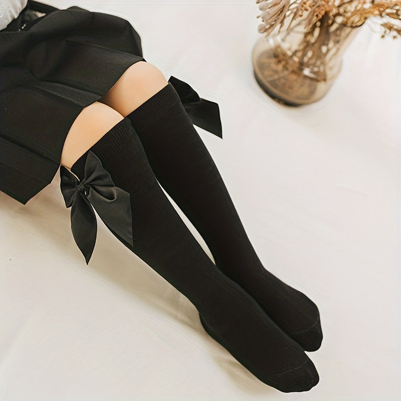 Girls Kids Sweet & Bowknot Crew Socks