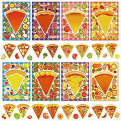 DIY Pizza Stickers - Cartoon Expression Designs for Decorations