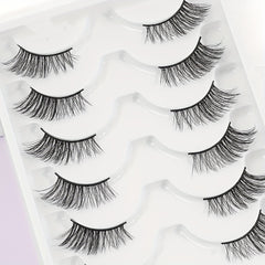 6 Pairs C Curling Fluffy False Eyelashes Elongated Eye End Charming Eyelashes