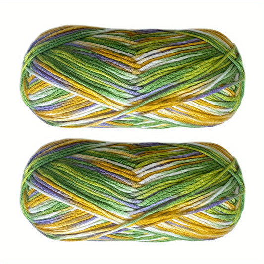 2pcs Colorful Section Dyed Yarn 200g 7oz for Knitting & Crafts DIY