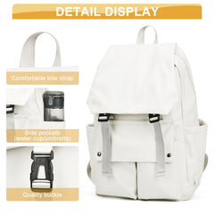 Casual Solid Backpack Minimalist Storage Travel Bag Flap School Bag