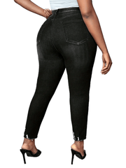  Sexy Skinny Pants Women's Plus Medium Stretch Raw Trim