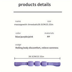 Handheld Massage Stick 39cm Muscle Roller Pink