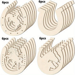 24pcs Western Horseshoes Cutouts for Crafts DIY Christmas Cowboy Decor