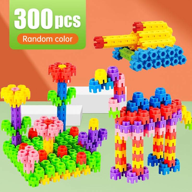 300pcs Hexagonal Building Blocks Set