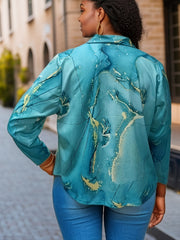  Marble Print Open Front Blazer