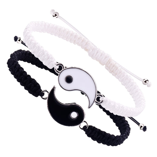 2Pcs Yin Yang Friendship Bracelets Set for BFFs