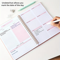 Weekly Goals Notebook B5 Size Spiral Bound Habit Tracker To-Do List Planner