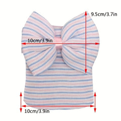 Big Bow Knitted Baby Hat for Newborns