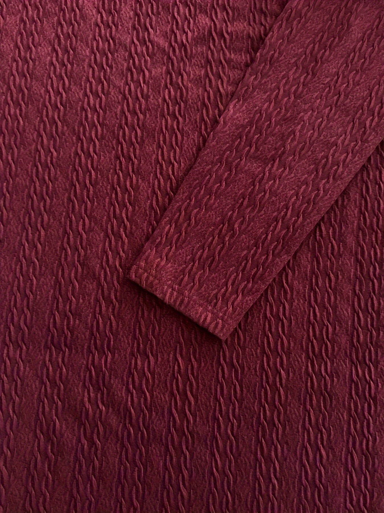  Solid Jacquard Open Front Cardigan With Pockets