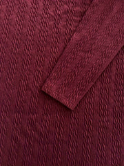  Solid Jacquard Open Front Cardigan With Pockets