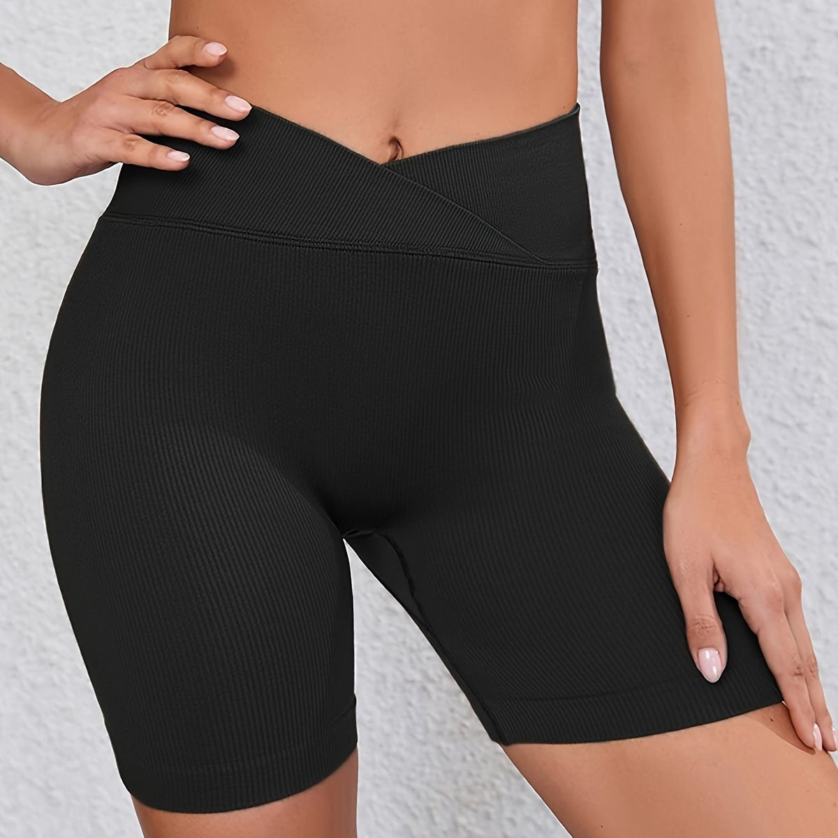 Ribbed High Waist Compression Shorts for Women