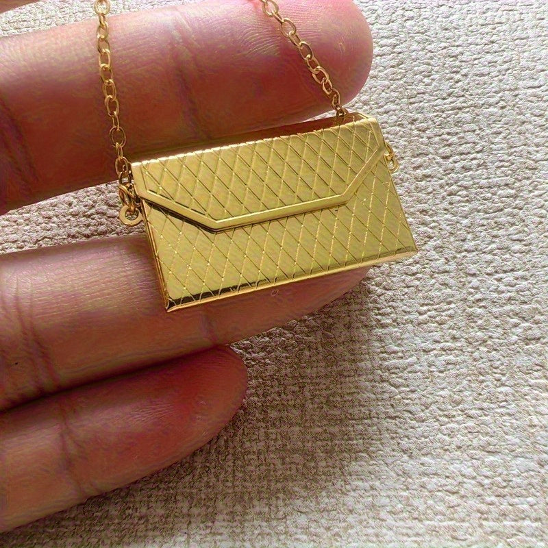 1:12 Scale Mini Metal Clutch Purse w/ Chain Strap & Mini Euro Notes DIY Prop