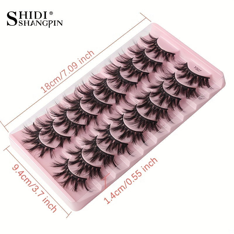 10 Pairs 3D Faux Mink False Eyelashes Set for Dramatic Look