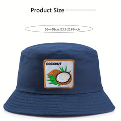 Coconut Embroidered Bucket Hat Unisex Sunshade Reversible Cap