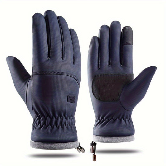 Windproof Waterproof Velvet Thickened Warm Gloves Touch Screen