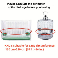 Mesh Bird Cage Cover Seed Catcher Protective Bird Cage Accessories