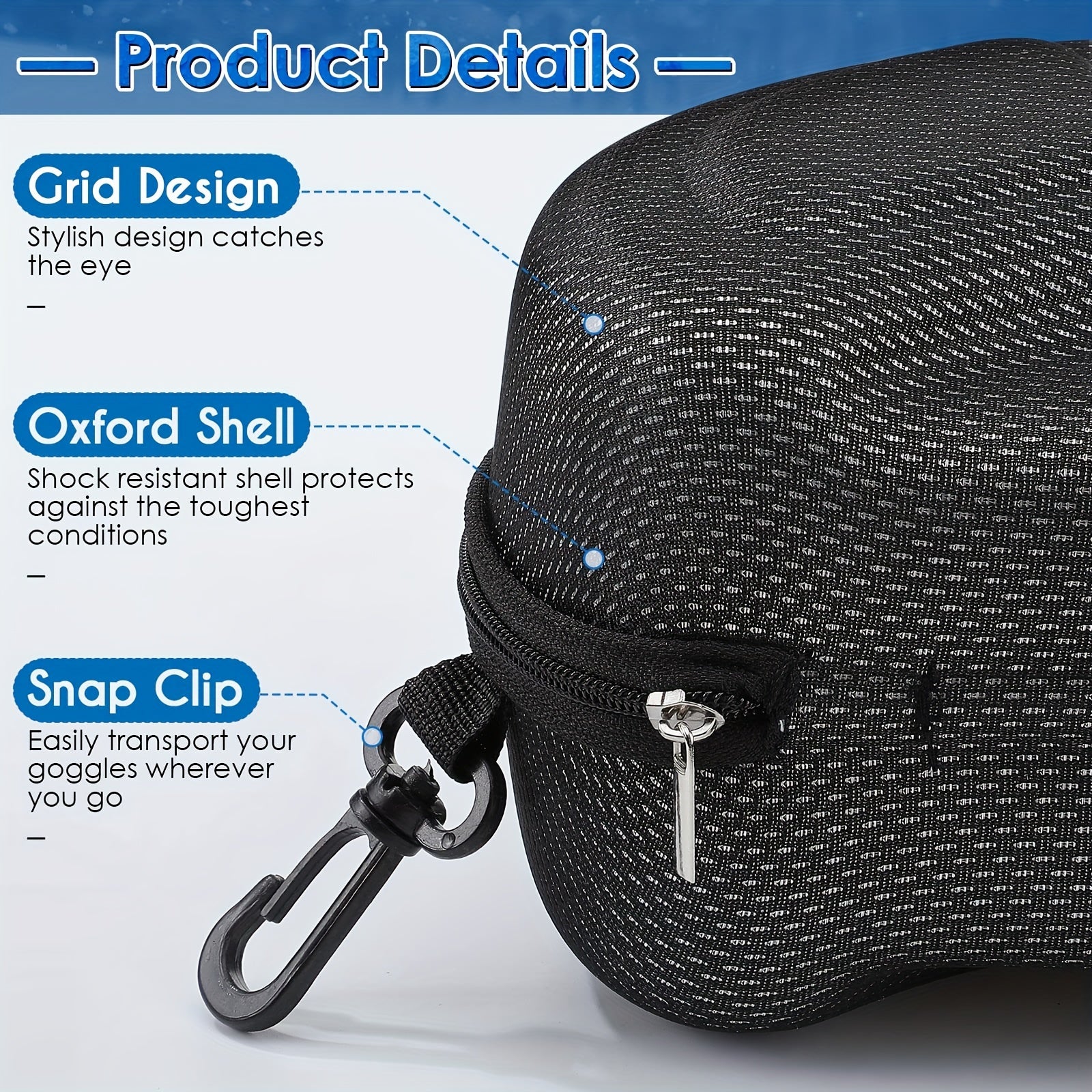 Ski Goggles Protection Case Snowboard Storage Hard zip Box