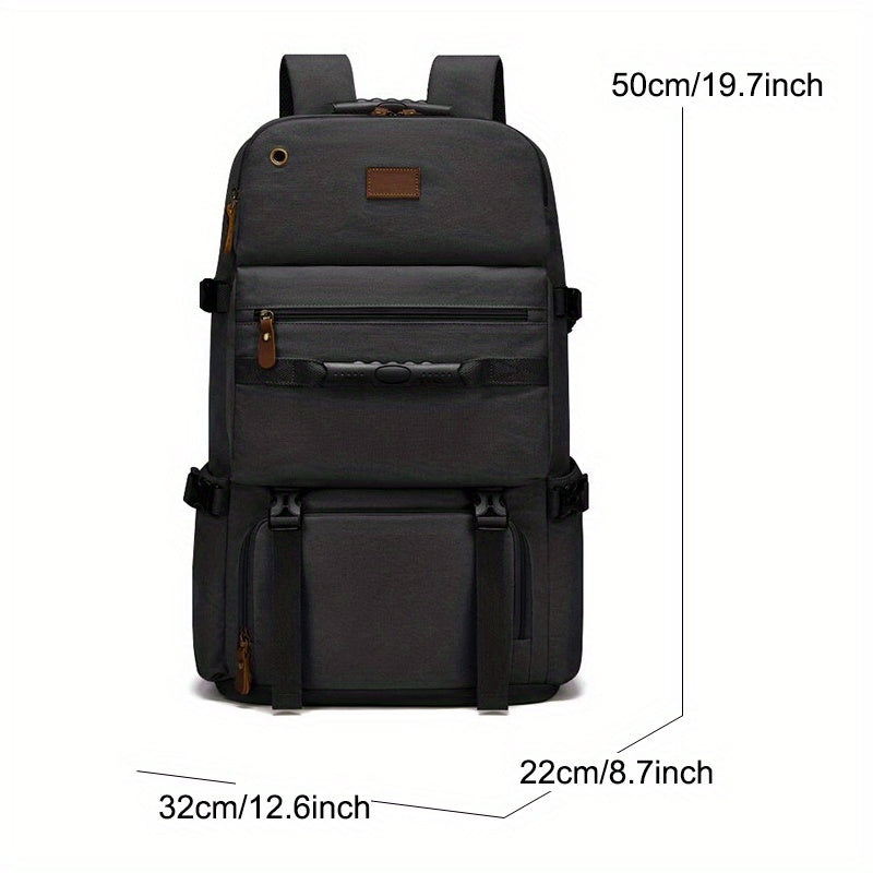 Canvas Backpack With Shoe Compartment Travel Boarding Backpack