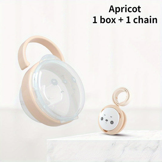 Baby Pacifier Box & Clip Set Safe PP Plastic Cartoon Storage Box