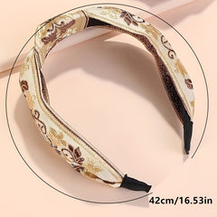 3pcs Ethnic Style Embroidered Headband Knotted Retro Versatile Hair Accessories