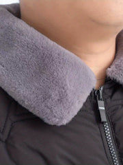 Men's Warm Zipper Pocket Jacket with Fur Collar