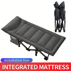 Outdoor Folding Bed Single Person Nap Bed Beach Camping Bed
