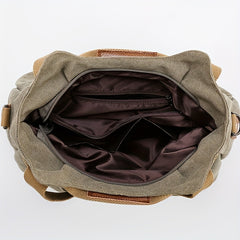 Casual Canvas Tote Bag Layer Shoulder Bag Vintage Storage Handbag