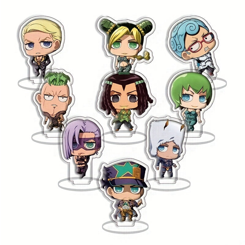 9pcs Mini Anime Stand Figure Toys Set