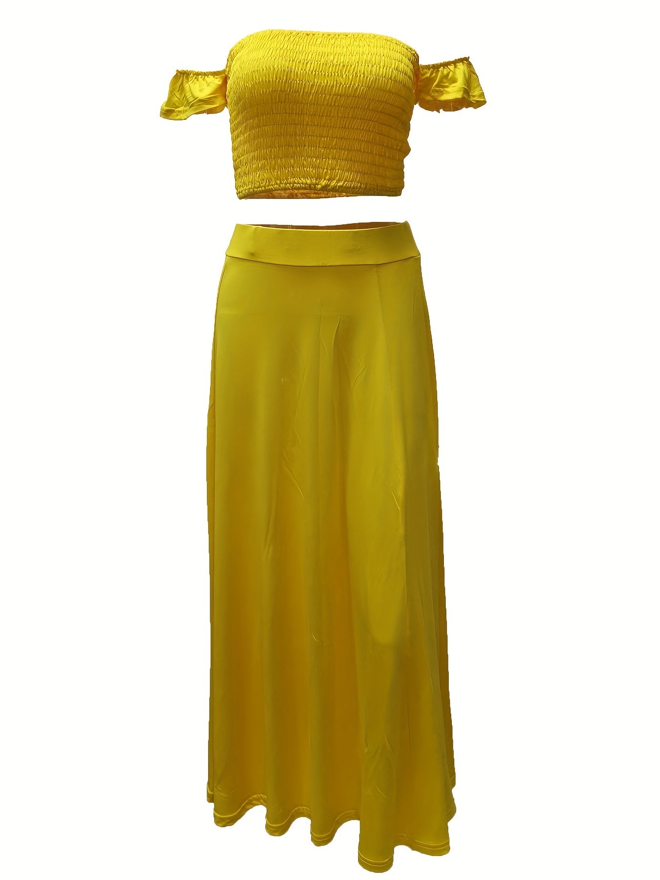 Boho Bodycon 2 Piece Set Off Shoulder Tube Top & Maxi Skirt