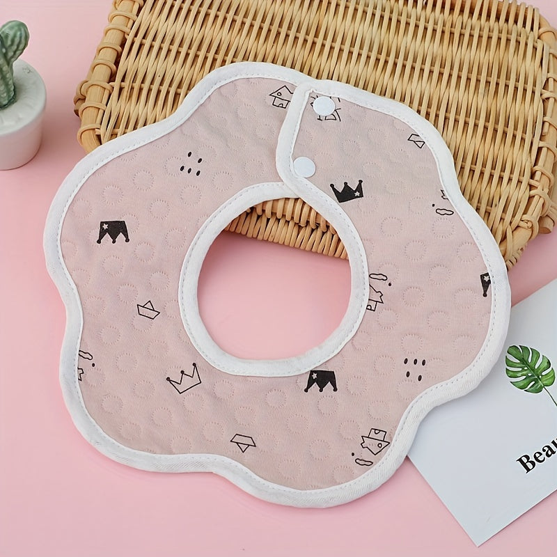 Newborn Saliva Towel Cartoon Printing Waterproof Layer Soft Absorbent Mouth Bib