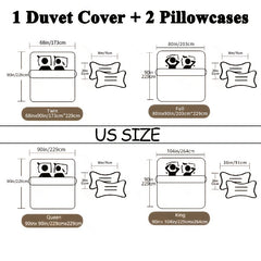 Christmas Themed Duvet Cover Set Checkered Elk Snowflake Print Soft & Breathable