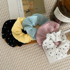 5pcs Polka Dot Print Hair Rope Scrunchies Girls Hair Tie Ponytail Holder