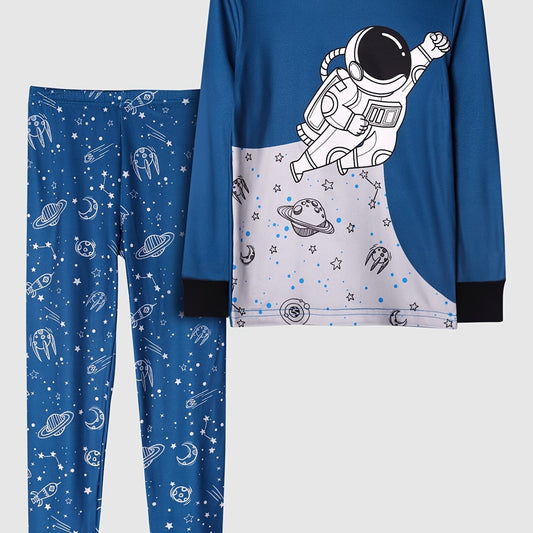 Boys Astronaut 2 pcs Pajamas Set Long Sleeve Top & Pants