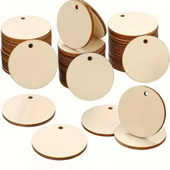 Wooden Circles Round Disc Circle Wooden Blank Pendants DIY Crafts