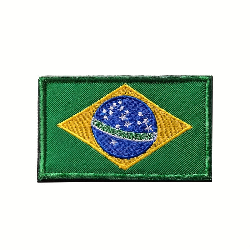 World Countries Embroidered Magic Seal Cloth Sticker Hook And Loop Patch